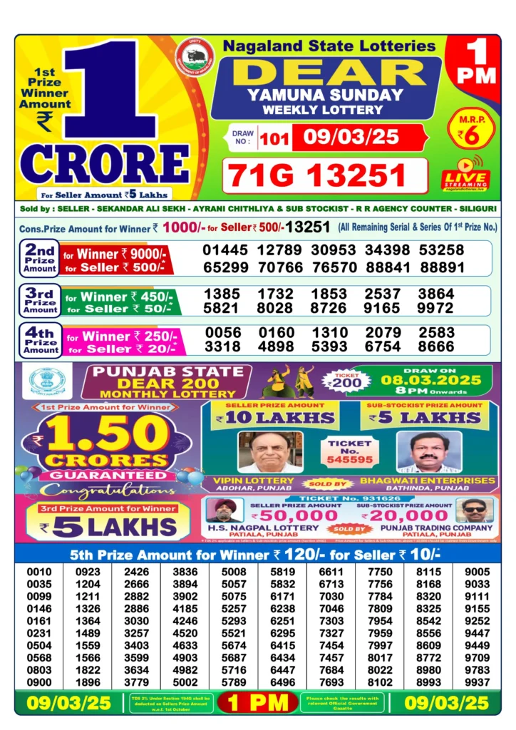 lottery sambad 9 tarik